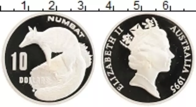 Монета 10 долларов Австралии 1995 года Серебро Нумбат