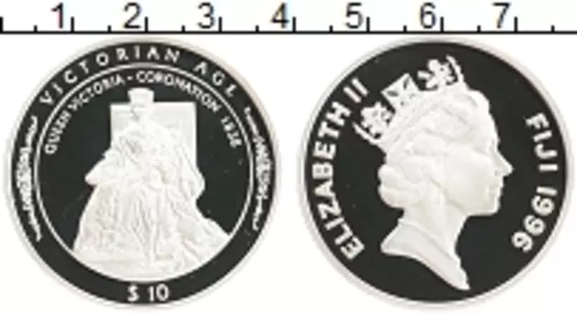 Монета 10 долларов Фиджи 1996 года Серебро Елизавета II