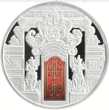 Монета 10 долларов Фиджи 2012 года Серебро Ворота храма - Кори Агунг