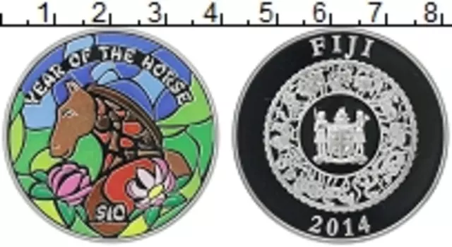 Монета 10 долларов Фиджи 2014 года Серебро Цифровая печать