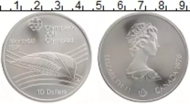 Монета 10 долларов Канады 1976 года Серебро Елизавета II