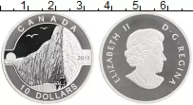 Монета 10 долларов Канады 2013 года Серебро Елизавета II