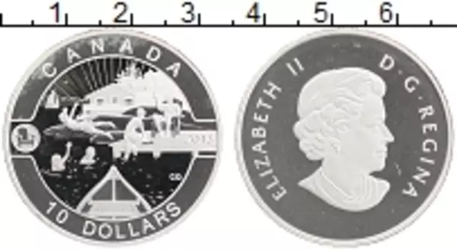 Монета 10 долларов Канады 2013 года Серебро Елизавета II