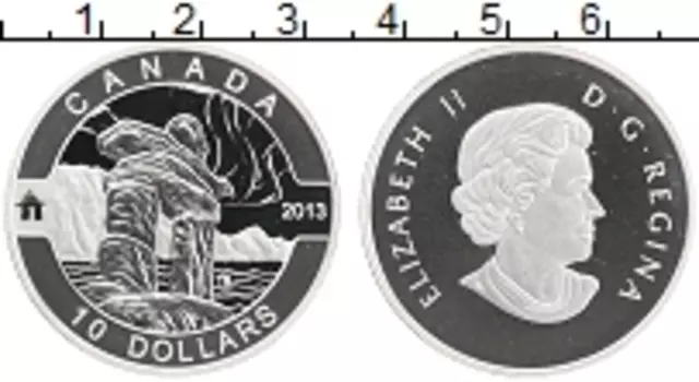 Монета 10 долларов Канады 2013 года Серебро Каменные постройки