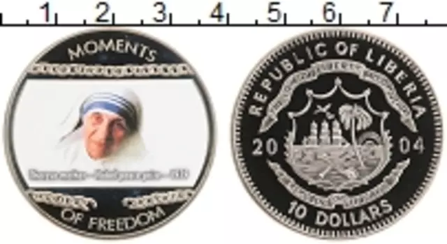 Монета 10 долларов Либерии 2004 года Медно-никель Цветная