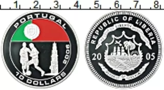 Монета 10 долларов Либерии 2005 года Серебро Цифровая печать