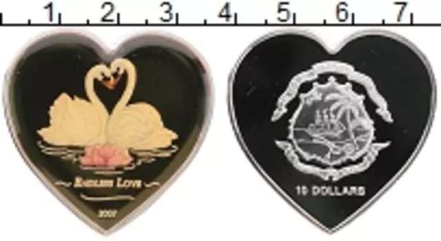 Монета 10 долларов Либерии 2007 года Серебро Цифровая печать