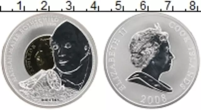 Монета 10 долларов Островов Кука 2008 года Серебро Елизавета II