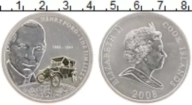Монета 10 долларов Островов Кука 2008 года Серебро Елизавета II