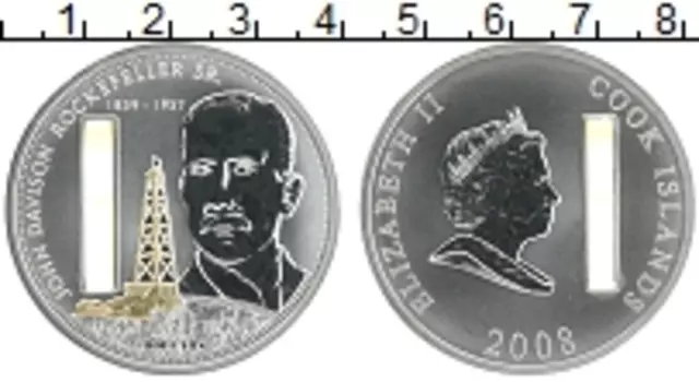 Монета 10 долларов Островов Кука 2008 года Серебро Елизавета II