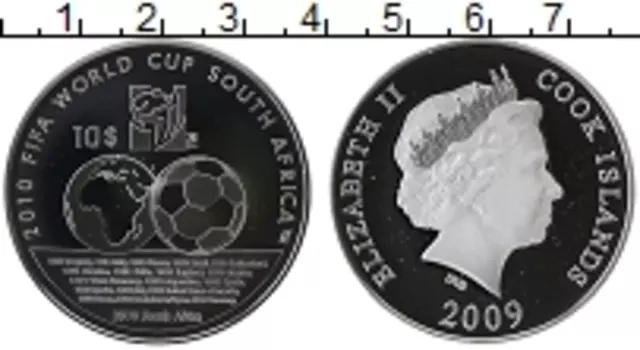 Монета 10 долларов Островов Кука 2009 года Серебро Елизавета II