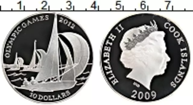 Монета 10 долларов Островов Кука 2009 года Серебро Елизавета II