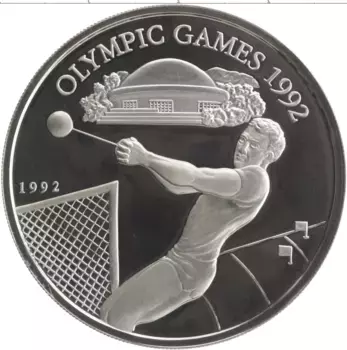 Монета 10 долларов Самоа 1992 года Серебро Олимпийские игры