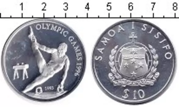 Монета 10 долларов Самоа 1993 года Серебро Олимпиада