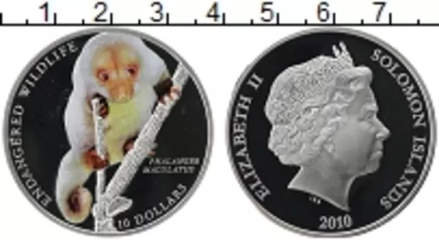 Монета 10 долларов Соломоновых островов 2010 года Серебро Цифровая печать