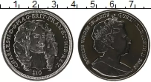 Монета 10 долларов Виргинских островов 2008 года Серебро Елизавета II