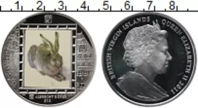 Монета 10 долларов Виргинских островов 2011 года Серебро Цифровая печать