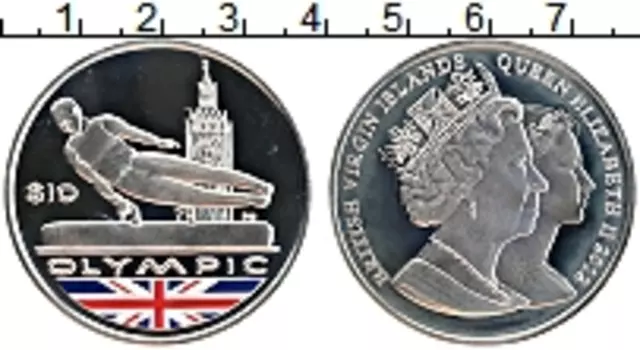 Монета 10 долларов Виргинских островов 2012 года Серебро Цифровая печать