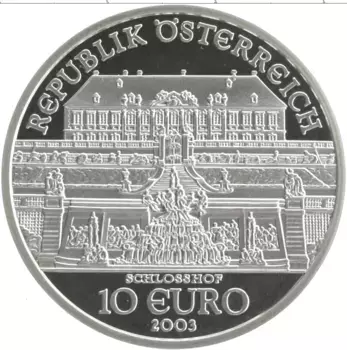 Монета 10 евро Австрии 2003 года Серебро Австрия и ее народ