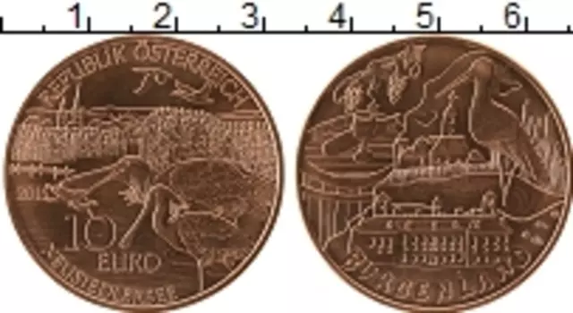 Монета 10 евро Австрии 2015 года Медь Бургенлэнд