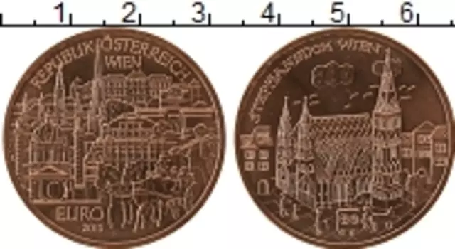 Монета 10 евро Австрии 2015 года Медь Вена