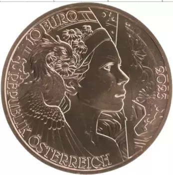 Монета 10 евро Австрии 2023 года Медь Язык цветов