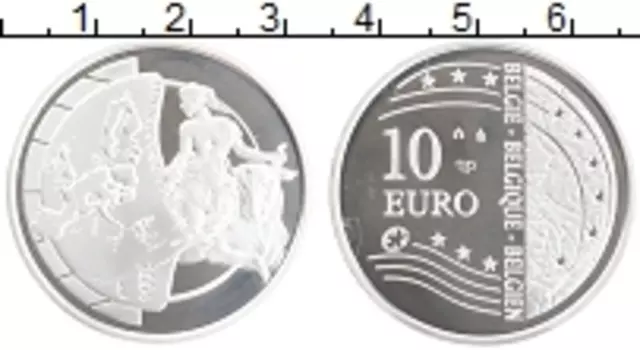 Монета 10 евро Бельгии 2004 года Серебро Расширение Европейского Союза