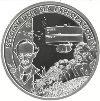 Монета 10 евро Бельгии 2011 года Серебро Бельгийское глубоководное исследование