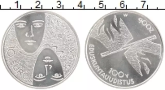 Монета 10 евро Финляндии 2006 года Серебро Парламентские реформы