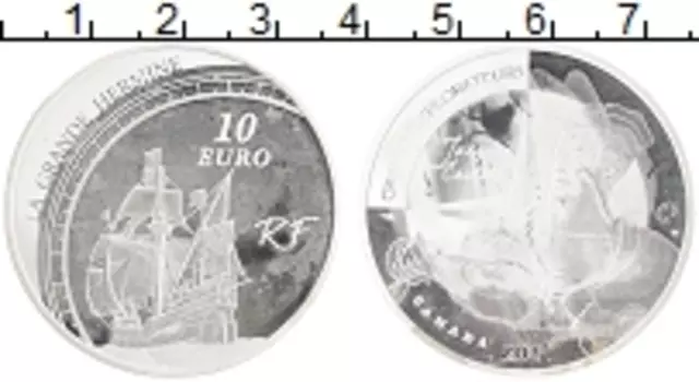 Монета 10 евро Франции 2011 года Серебро Жак Картье
