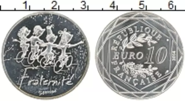 Монета 10 евро Франции 2014 года Серебро Братство
