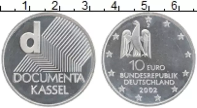 Монета 10 евро Германии 2002 года Серебро J Документация