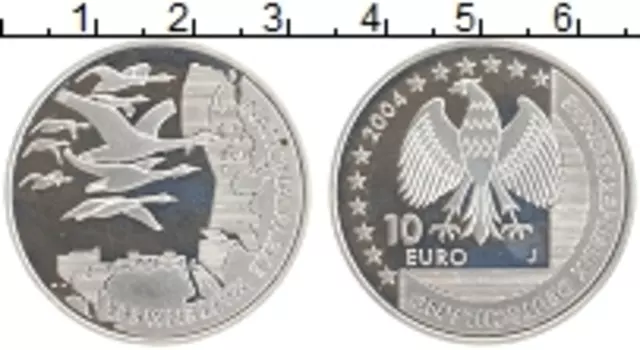 Монета 10 евро Германии 2004 года Серебро Ватенмеер J
