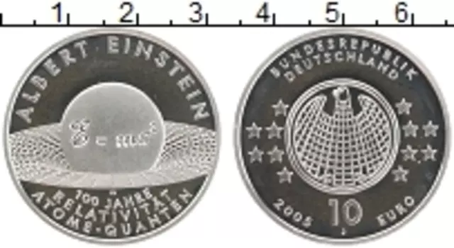 Монета 10 евро Германии 2005 года Серебро J