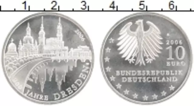 Монета 10 евро Германии 2006 года Серебро A