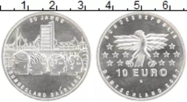 Монета 10 евро Германии 2007 года Серебро G