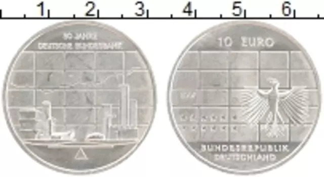 Монета 10 евро Германии 2007 года Серебро J