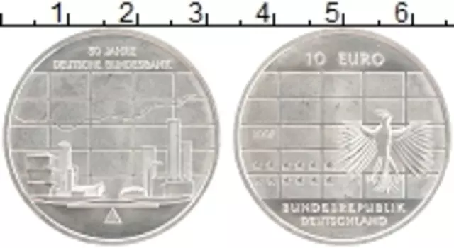 Монета 10 евро Германии 2007 года Серебро J