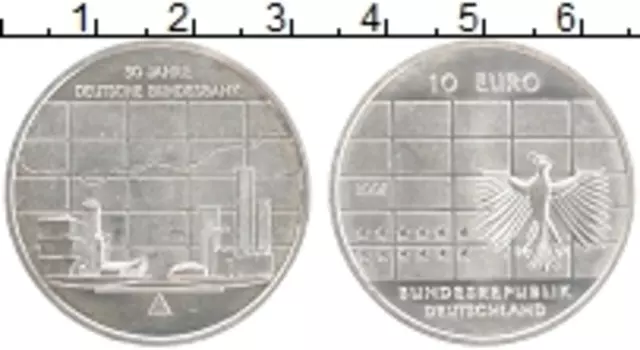 Монета 10 евро Германии 2007 года Серебро J
