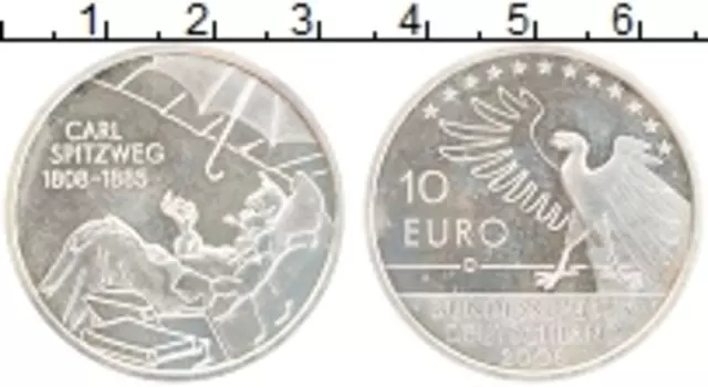 Монета 10 евро Германии 2008 года Серебро D