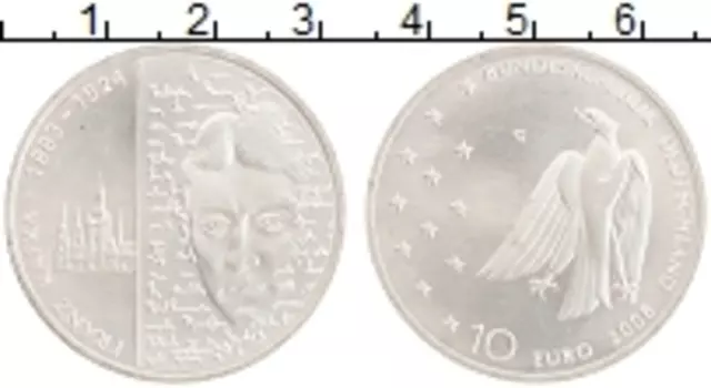 Монета 10 евро Германии 2008 года Серебро G