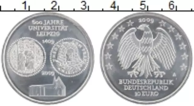 Монета 10 евро Германии 2009 года Серебро A