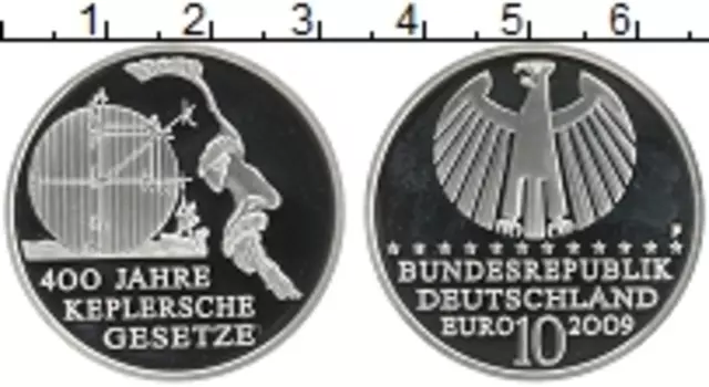 Монета 10 евро Германии 2009 года Серебро F