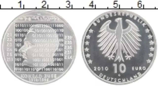 Монета 10 евро Германии 2010 года Серебро G