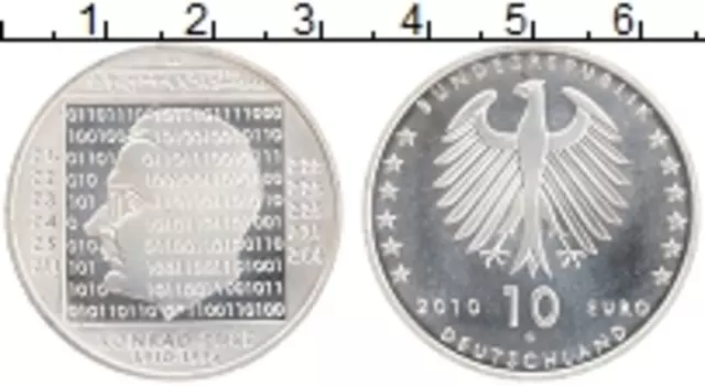 Монета 10 евро Германии 2010 года Серебро G