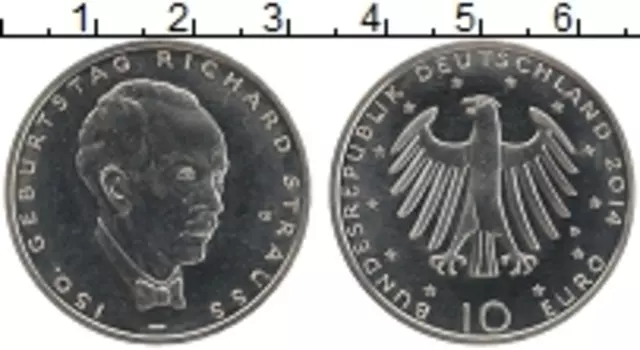 Монета 10 евро Германии 2014 года Медно-никель D