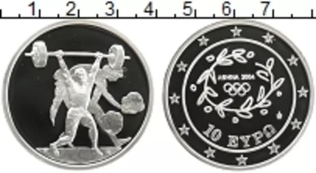 Монета 10 евро Греции 2004 года Серебро Олимпийские игры в Афинах
