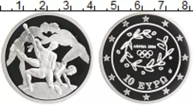 Монета 10 евро Греции 2004 года Серебро Олимпийские игры в Афинах