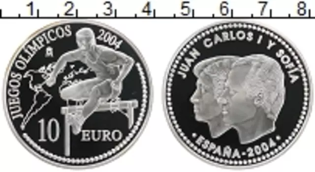 Монета 10 евро Испании 2004 года Серебро Олимпийские игры