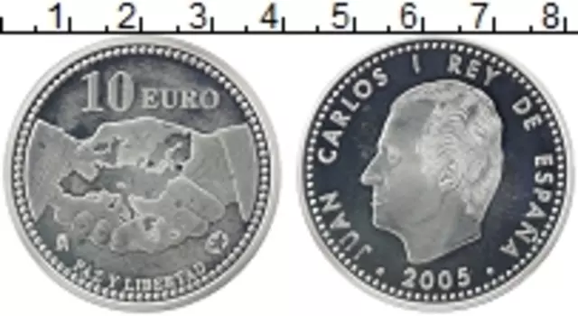 Монета 10 евро Испании 2005 года Серебро Хуан Карлос I